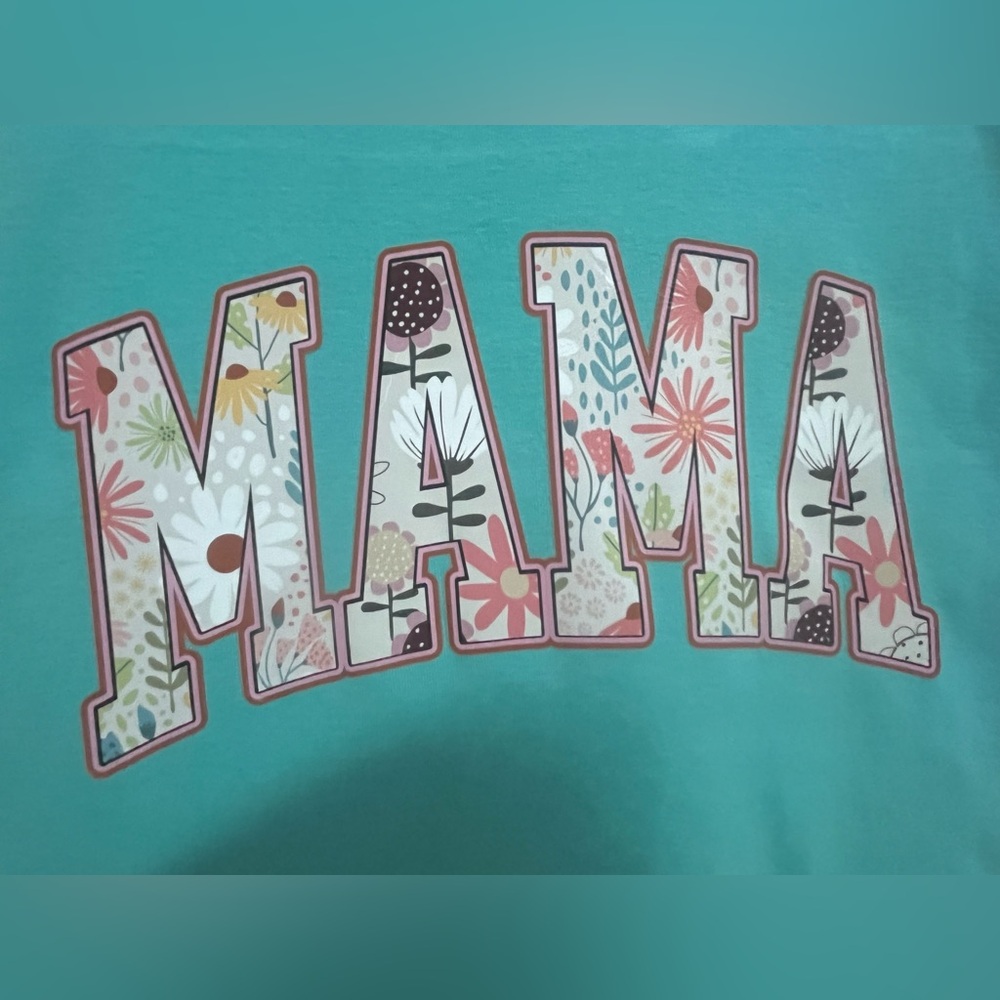 Custom Designed Floral MAMA Tank- Women’s Large